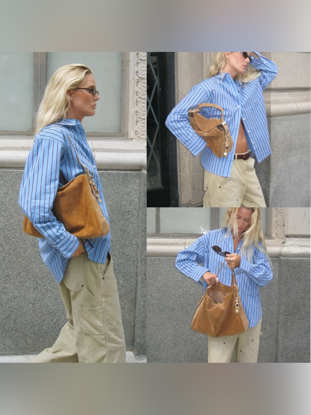 J. Crew Berkeley Suede Hobo Shoulder Bag in Tan - Picture 5 of 10